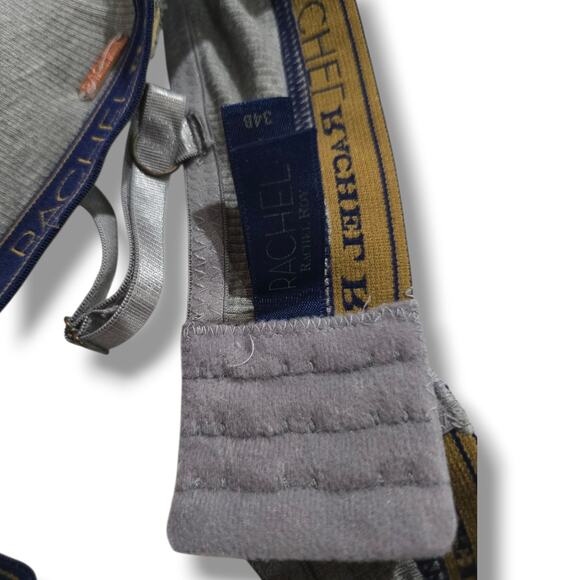 Rachel Roy Women’s Seamless Gray Logo Bra 34B Stretch Comfort Wireless - Picture 4 of 6